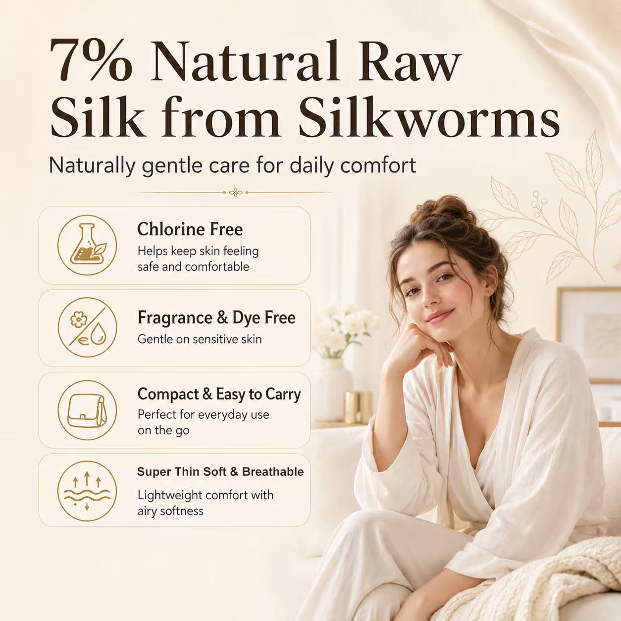 MODAL Silk-Ultra Thin Winged Panty Liners for Women, 80 Count