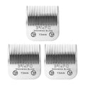 MEMIRY 3 Pcs Size 3-3/4FC Detachable Dog Grooming Blades, Compatible with Andis, Oster A5, Wahl KM10 Series Clippers, Cut Length 13mm, Silver(3-3/4FC 13mm, 3Packs)