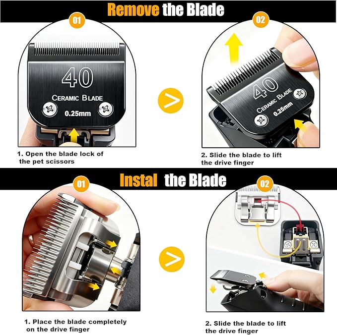 3Pcs Dog Grooming Clipper Blades Replacement for Andis Dog Clipper