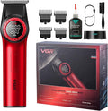 VGR 977 Cordless Hair Trimmer for Men with Zero-Gap T-Blade, Red