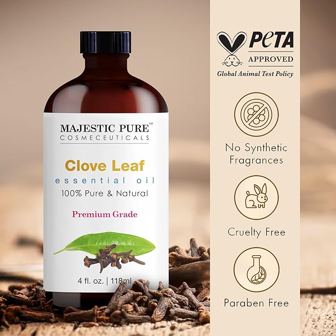 Majestic Pure Clove Essential Oil for Diffuser- 100% Pure & Natural -4 FlOz