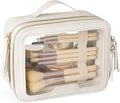 PACKISM Clear Makeup Bag - PU Leather Clear Travel Bags for Toiletries