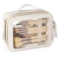 PACKISM Clear Makeup Bag - PU Leather Clear Travel Bags for Toiletries