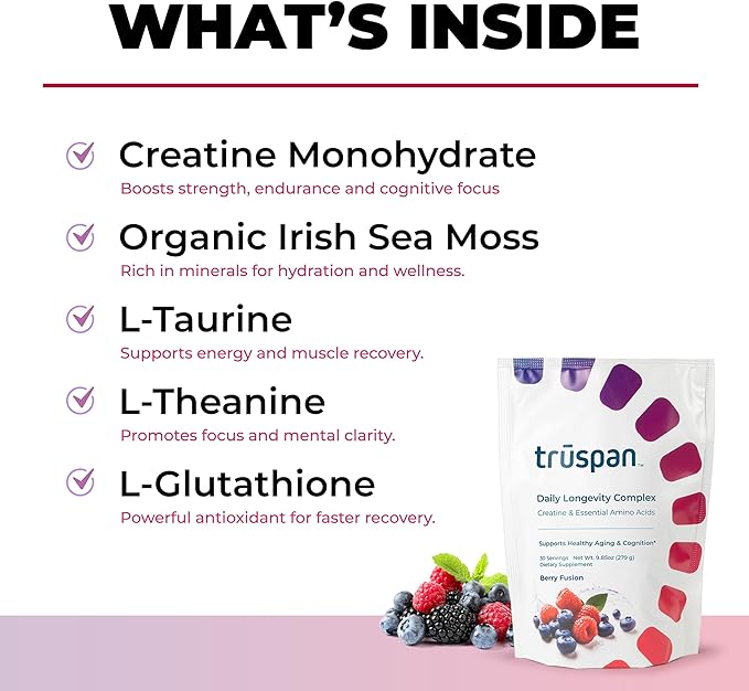 TruSpan Creatine Monohydrate Powder for Men & Women, Micronized Sugar Free