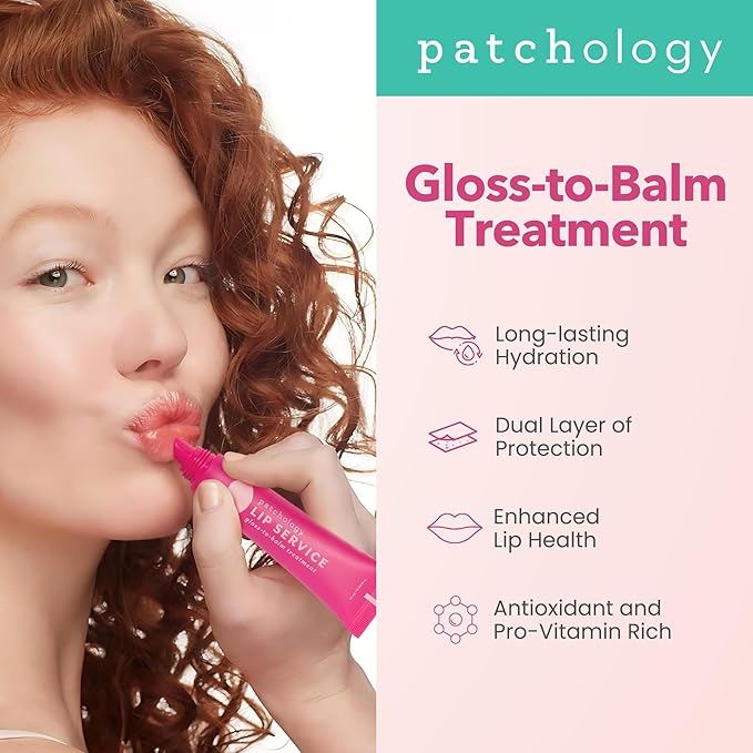 Patchology Lip Service Gloss-to-Balm Lip Gloss for Women | Hydrating | 15ml