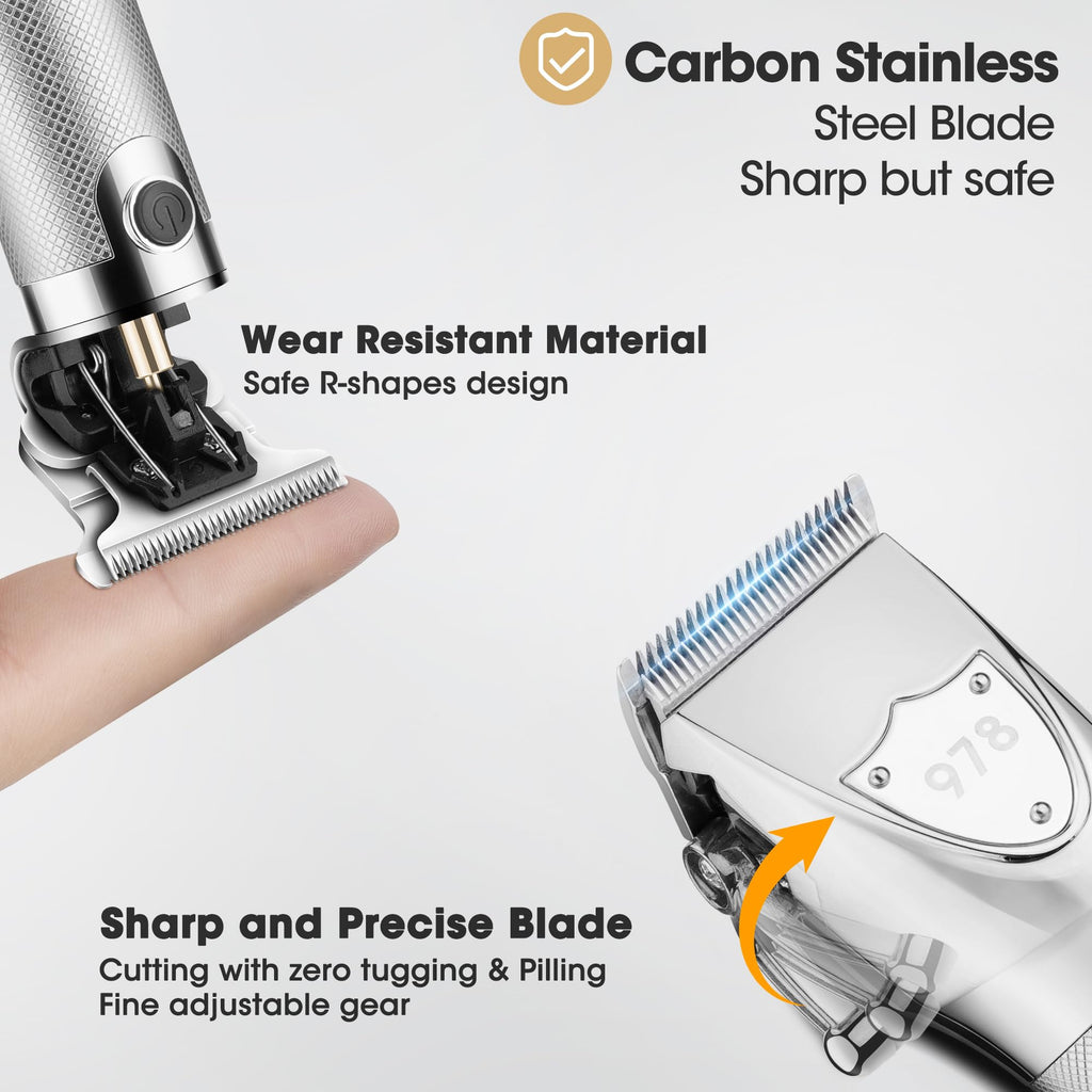Lanumi Professional Hair Clippers Electric Razor Shavers Men 3 Piece Set Rechargeable Clippers and Trimmers Beard Trimmer Barber Kit with Travel Case Clippers for Hair Cutting Gifts for him