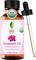 SVA Organic Geranium Essential Oil with Dropper, 1 Fl Oz (30 ml)