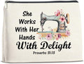 FYDHQSS Sewing Makeup Bag Gifts for Women Quilting Cosmetic Bag Organizer