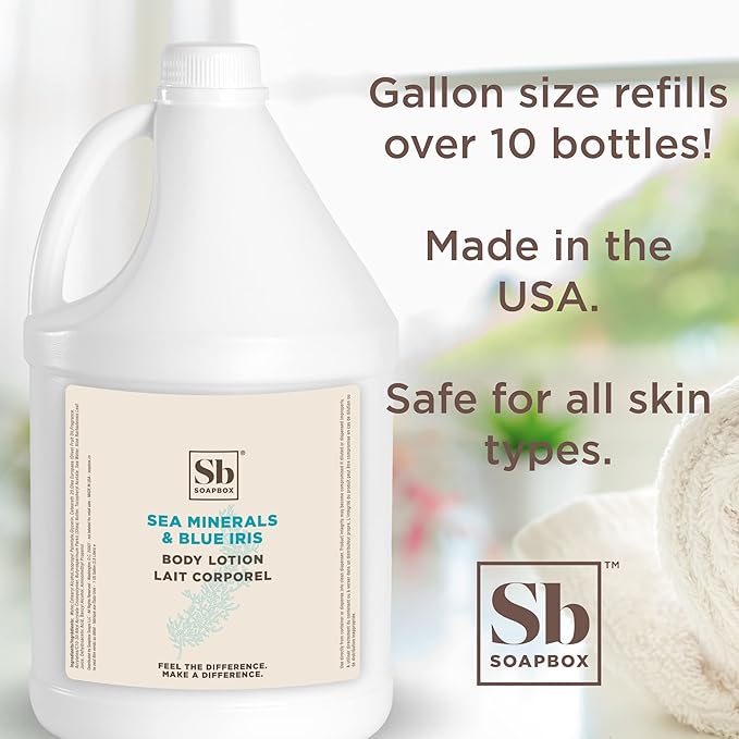 Soapbox Sea Minerals & Blue Iris Body Lotion - 1 Gallon Refill Bulk Size