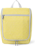 Della Gao Travel Hanging Toiletry bag for Men & Women, Water-resistant Sturdy Nylon Toiletries Organizer for Cosmetics, Makeup Brushes, Shaving Tools, Bathroom Bag, Yellow