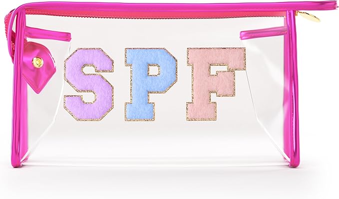 Clear Sunscreen Bag, Waterproof Makeup & Toiletry Pouch for Travel Beach