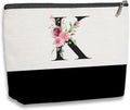 kdxpbpz Initial Makeup Bag, Personalized Gifts for Women, Personalized Makeup Bag, Bridesmaid Gifts, Cosmetic bags for Women (Letter K)