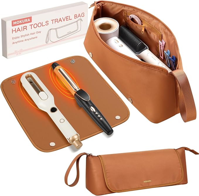 MOKURA Hair Tools Travel Bag with Heat Resistant Mat