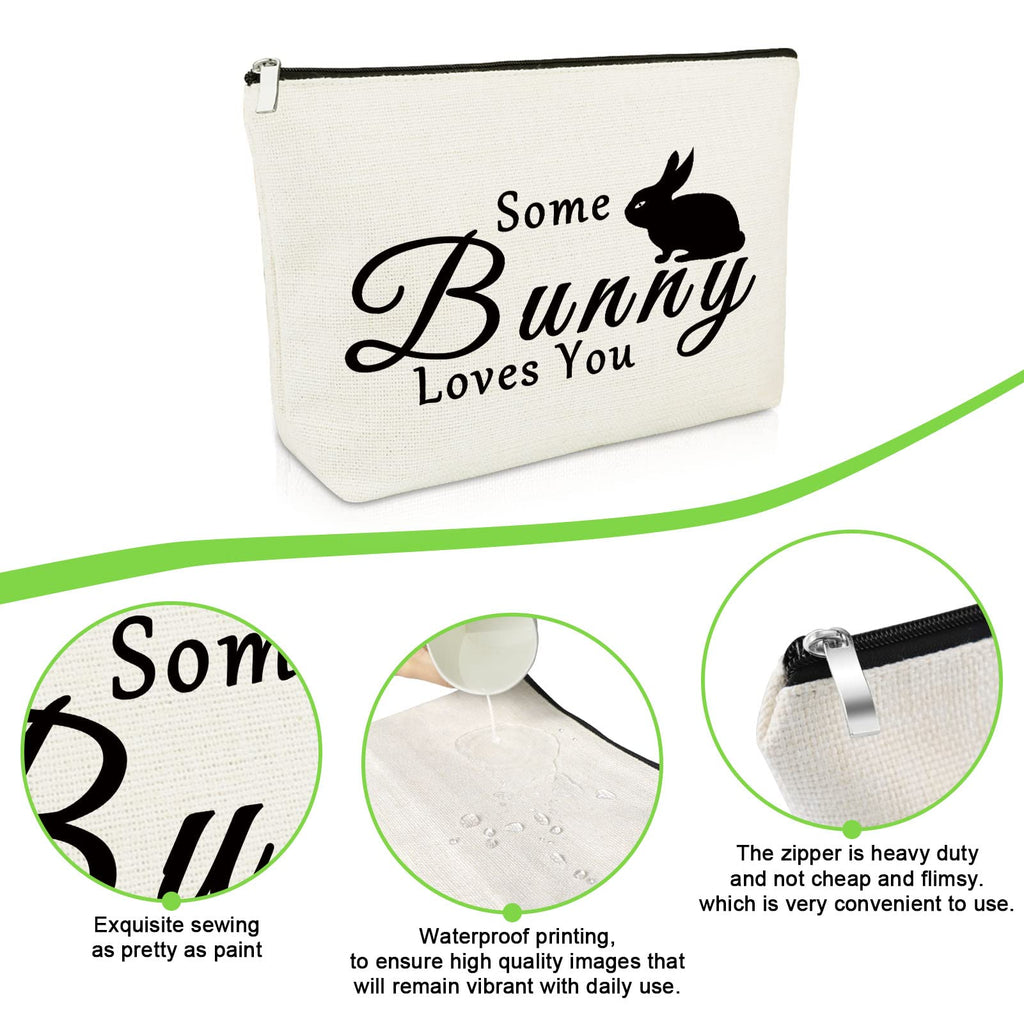 Bunny Lovers Gifts Makeup Bag Bunny Gifts for Women Rabbit Lover Animal Lover Presents for Bunnie Mom Cosmetic Bag Rabbit Presents for Girls Friends Sister Christmas Birthday Travel Cosmetic Pouch