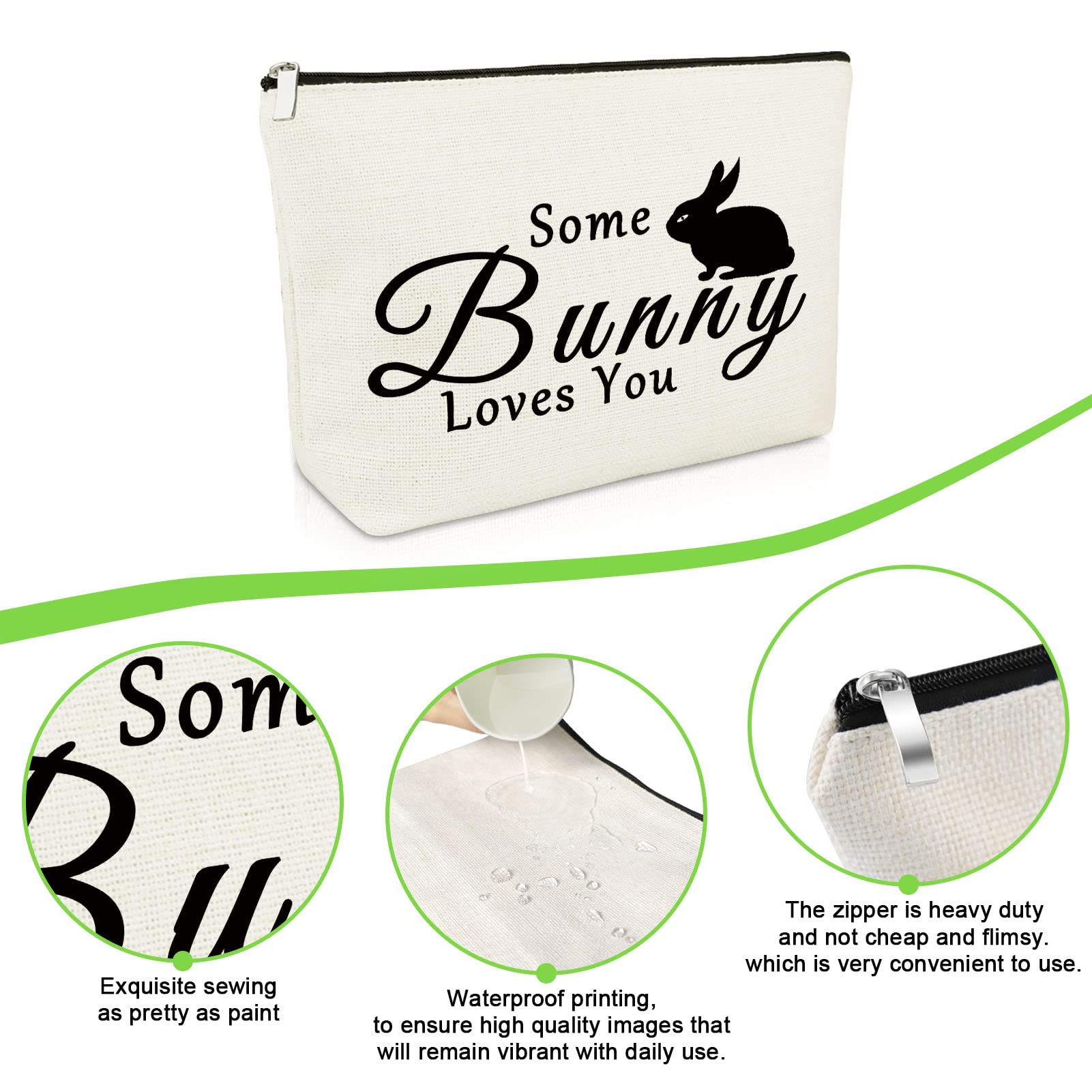 Bunny Lovers Gifts Makeup Bag Bunny Gifts for Women Rabbit Lover Animal Lover Presents for Bunnie Mom Cosmetic Bag Rabbit Presents for Girls Friends Sister Christmas Birthday Travel Cosmetic Pouch