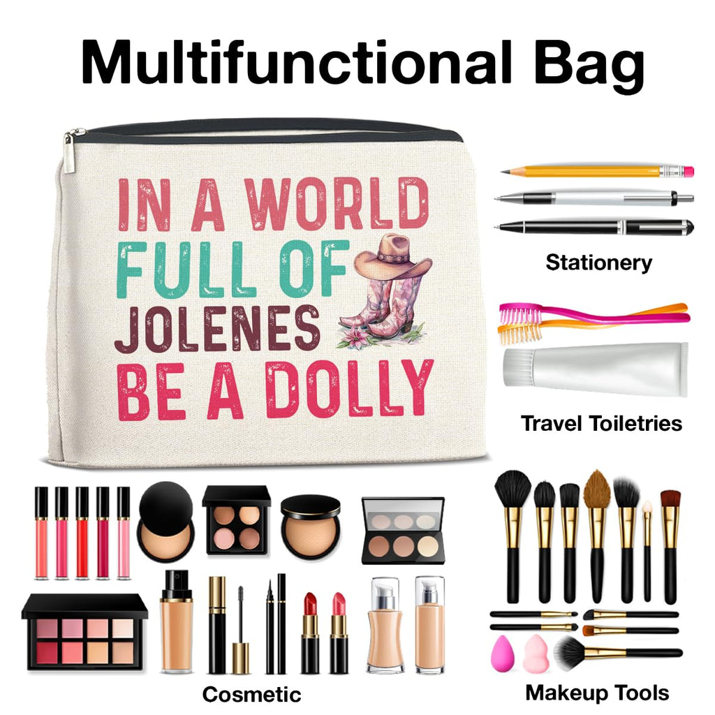 UPNEGE Dolly Fans Gifts Western Country Music Makeup Bag for Women