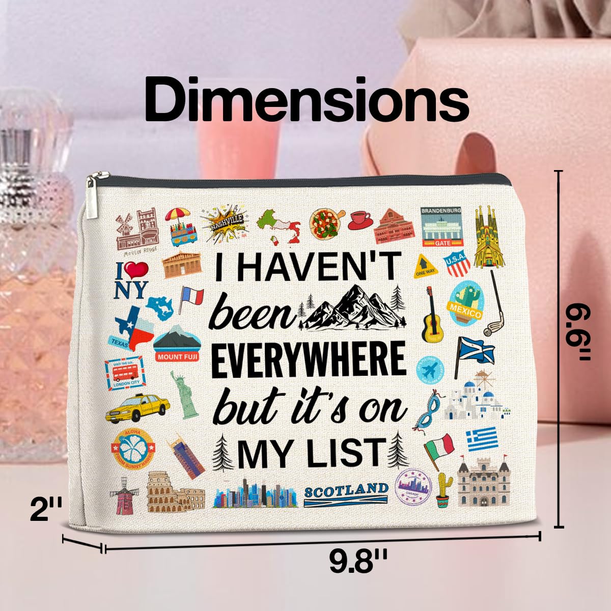 UPNEGE Travel Gifts Makeup Bag for Travelers Women Who Like to Travel