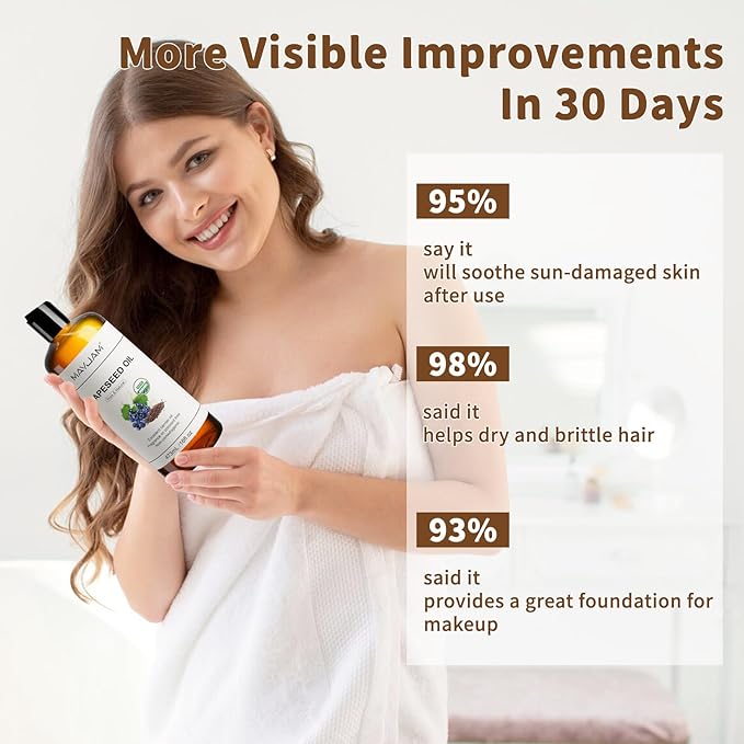 MAYJAM Organic Grapeseed Oil for Skin & Hair Care, USDA Certified, 16 Fl oz