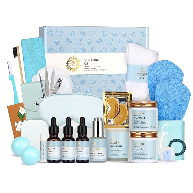 Gifts for Women & Men, Birthday Gifts, 30pcs Ylang Spa Gifts Basket Set for Women, Face Skin Care Gift Set, Bath & Body Gifts Basket Set, Birthday, Christmas, Anniversary, Fathers Day, Mom, Dad