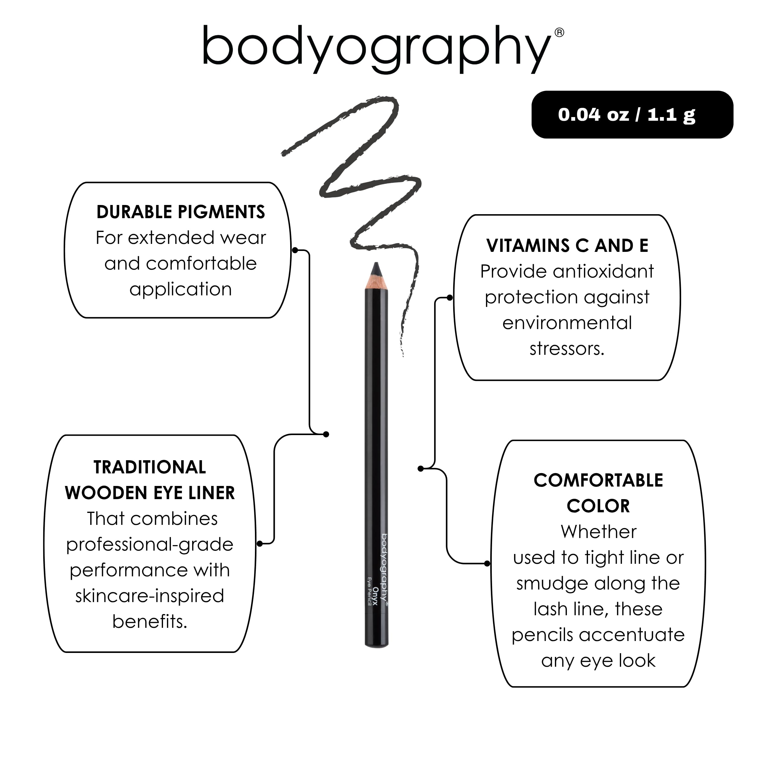 Bodyography Cream Eye Pencil, Virgin - White Wooden Eyeliner for Eyes & Eyebrows, Long-Lasting Cruelty-Free Coconut Oil Cosmetic Liner