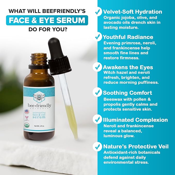 BeeFriendly® Organic Face & Eye Serum, 1 oz