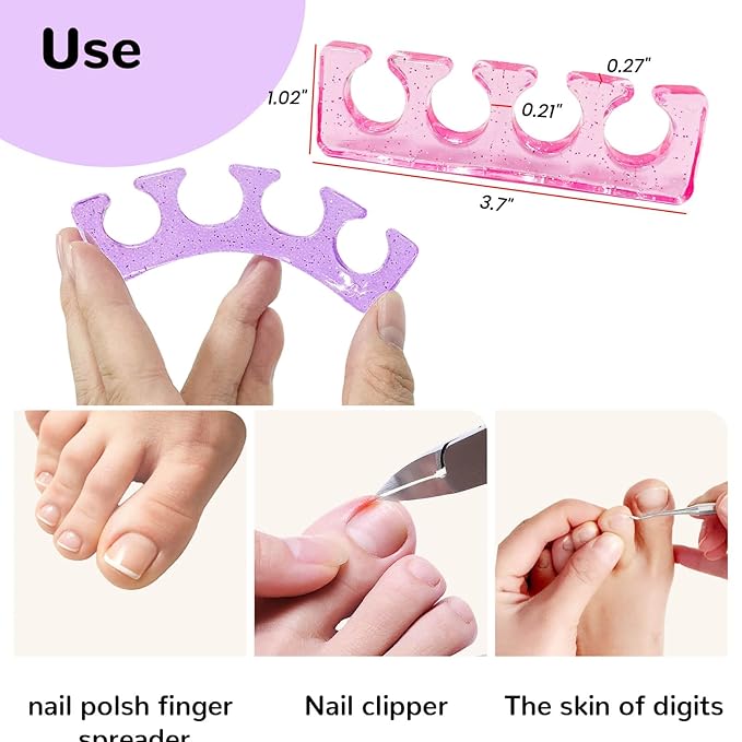 Thin Toe Separators for Women,Soft Pedicure Spacers for Toenail Polish
