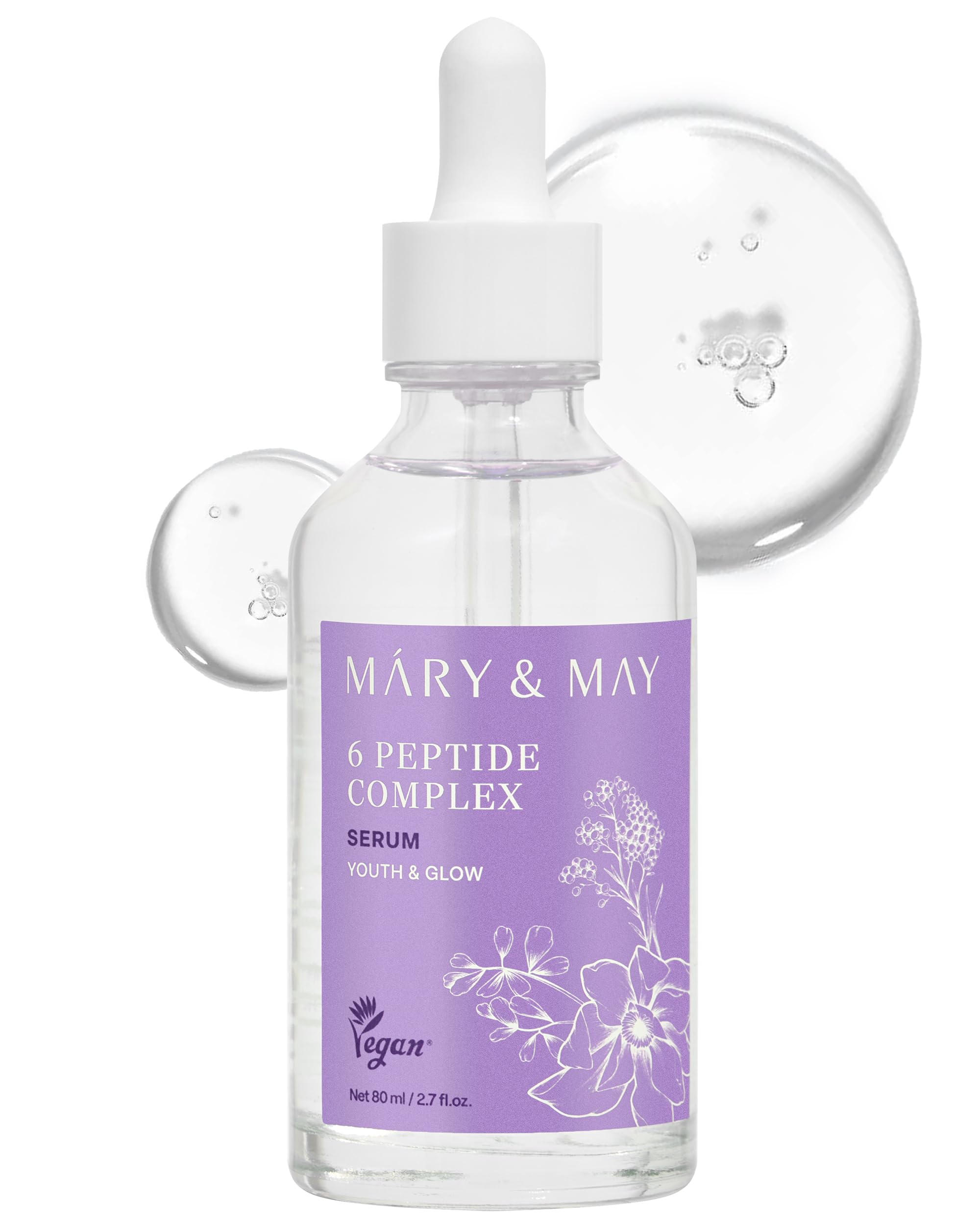 Mary&May 6 Peptide Complex Serum, Value Size, Face & Neck 2.71 fl.oz