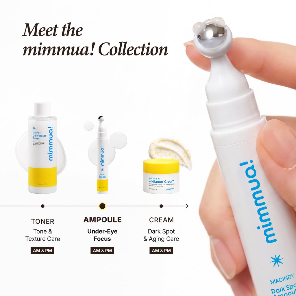 mimmua! NIACINDY Dark Spot Ampoule | Eye Serum with NAD+, 10% Niacinamide