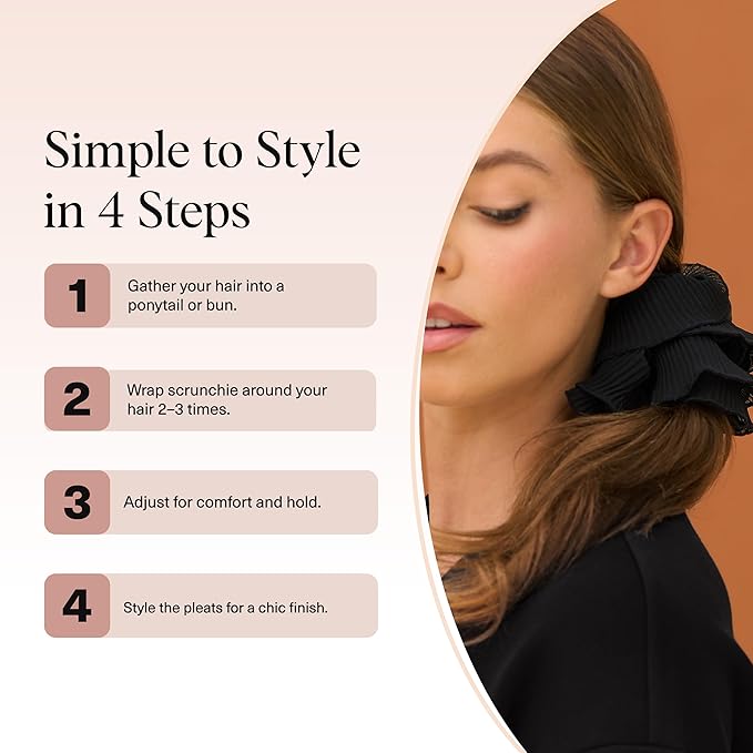 Kitsch Pleated Scrunchie for Women - 1pc