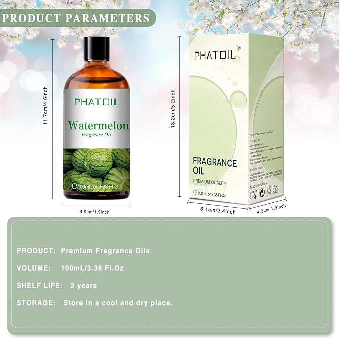 PHATOIL Watermelon Fragrance Oil for Diffuser Aromatherapy 3.38FL.OZ