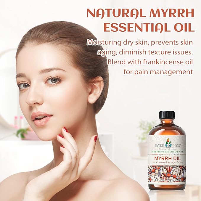 EVOKE OCCU Myrrh Essential Oil for Skin, Massage & Diffuser