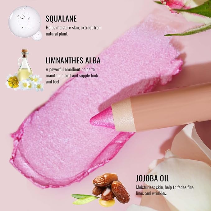 Oulac Twist-Up Burgundy Eyeshadow Stick – Twist-Up Crayon, Creamy Blendable Texture, Vegan & Cruelty-Free Eye Makeup, 1.25g, 12 Lilac Fairy