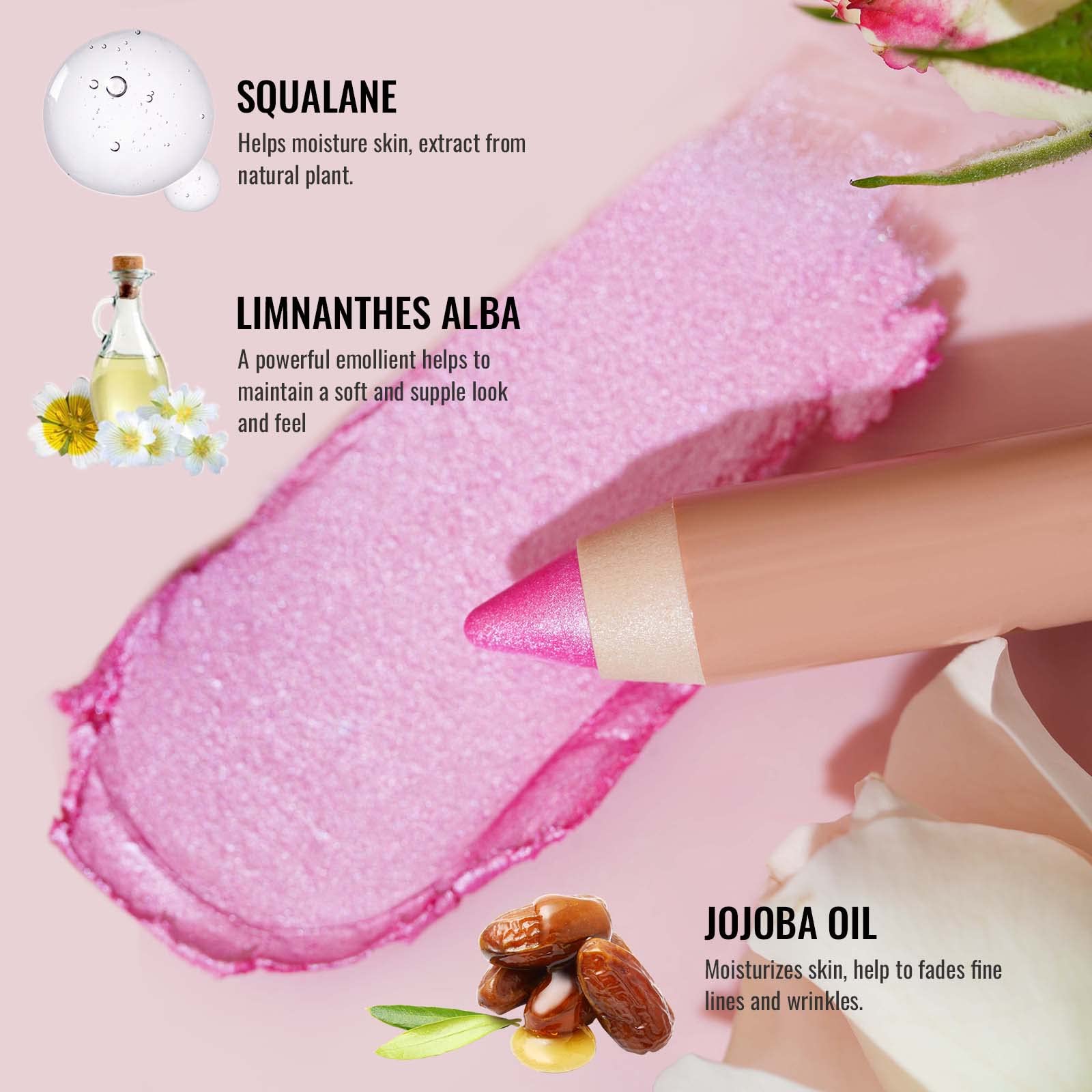 Oulac Twist-Up Shimmer Eyeshadow Stick – Waterproof Creamy Blendable Texture, Vegan & Cruelty-Free Eye Makeup, 1.25g, 01Vanilla