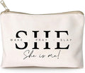 HubbgDesign She Wake Pray Slay Makeup Bag, Motivational Cosmetic Pouch for Women, I Am Strong Affirmation Makeup Case, Boss Girl Travel Toiletry Bag, Gift Idea for Her