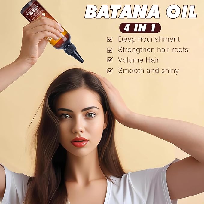 MAITING Batana Oil for Hair Growth, 4-In-1 Batana Oil,Pumpkin Seed,Rosemary, and Castor,Nourishes hair for Men Women 2pcs