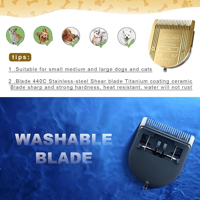 Audoc Adjustable 5 in 1 Blades Dog Grooming Blades Compatible with Wahl