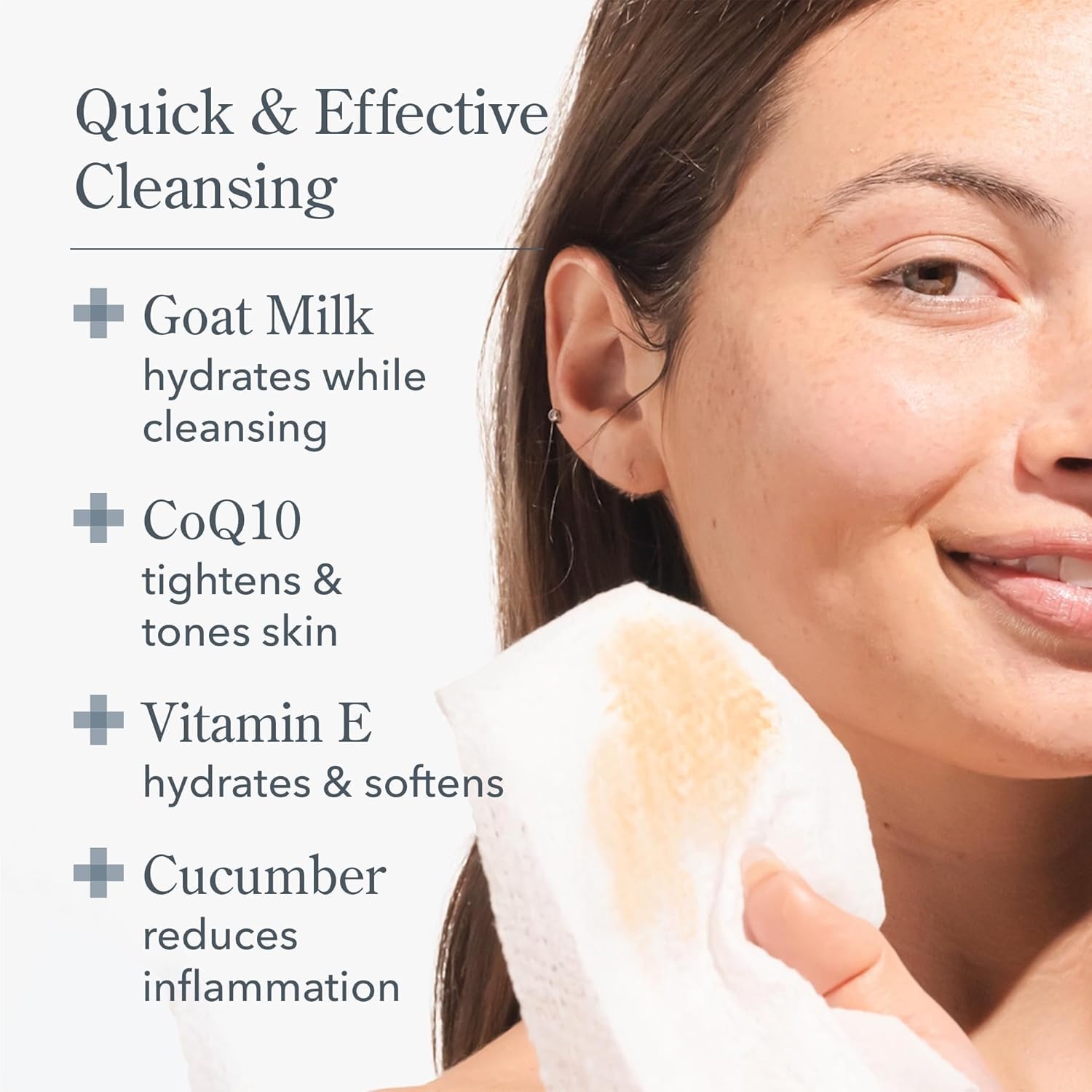 Beekman 1802 Goat Milk Face Wipes, Honeyed Grapefruit, 30 Count
