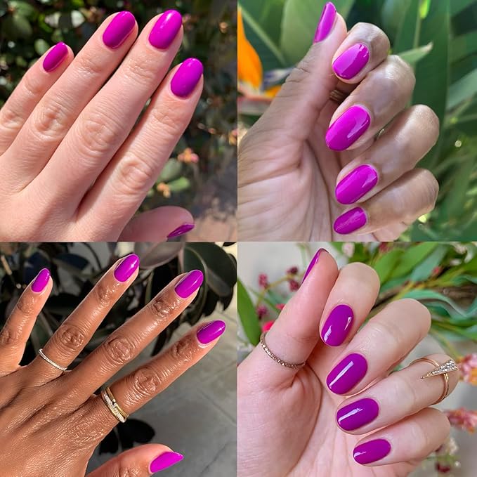 Olive & June Long Lasting Nail Polish | Plump Gel-Like Finish No Lamp Needed | Lasts up to 10 days | Salon-Quality 15-Free Vegan & Cruelty-Free Chip-Resistant | Grape Soda Daring Purple