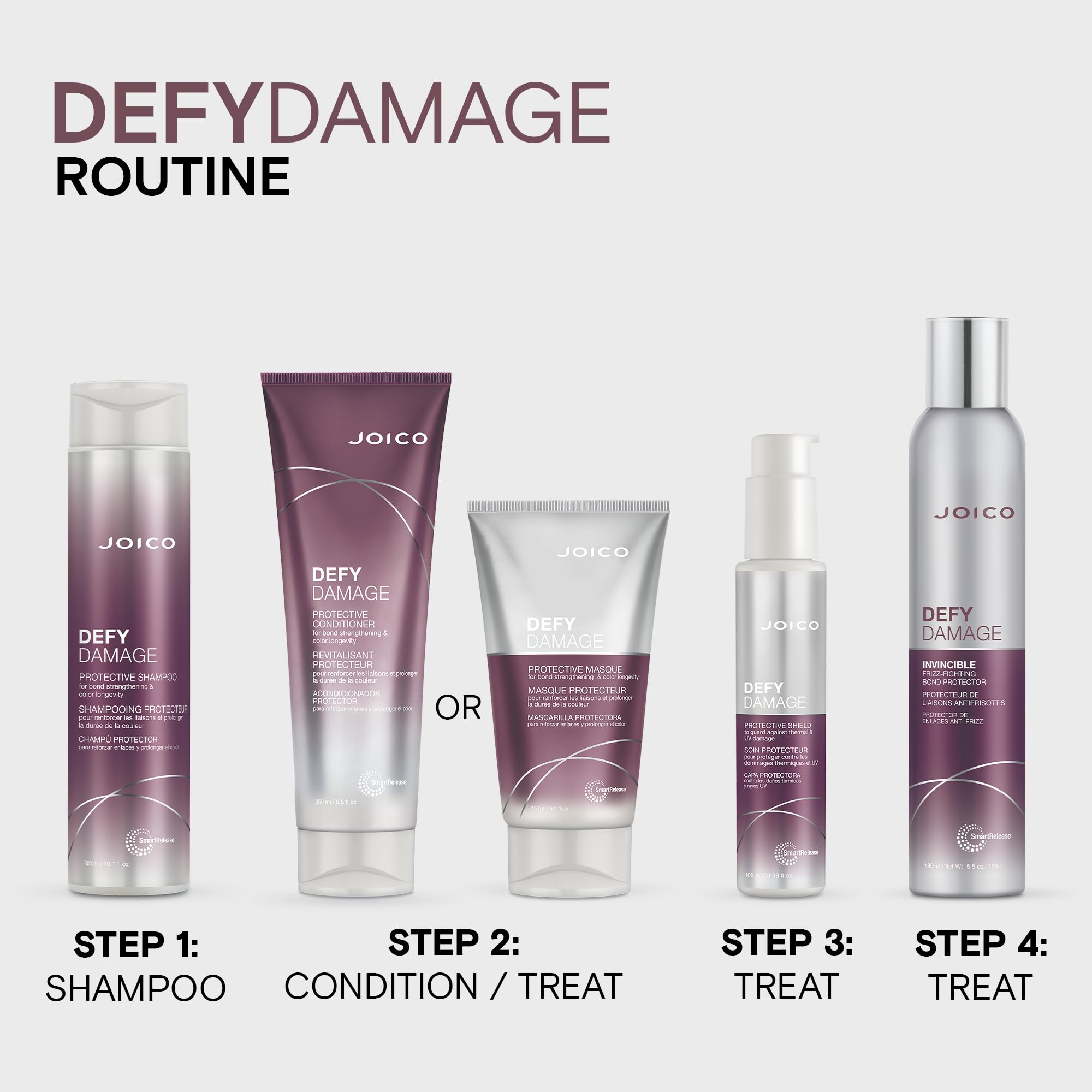 Joico Defy Damage Protective Shampoo | For Color-Treated Hair | Strengthen Bonds & Preserve Hair Color | With Moringa Seed Oil & Arginine | 10.1 Fl Oz