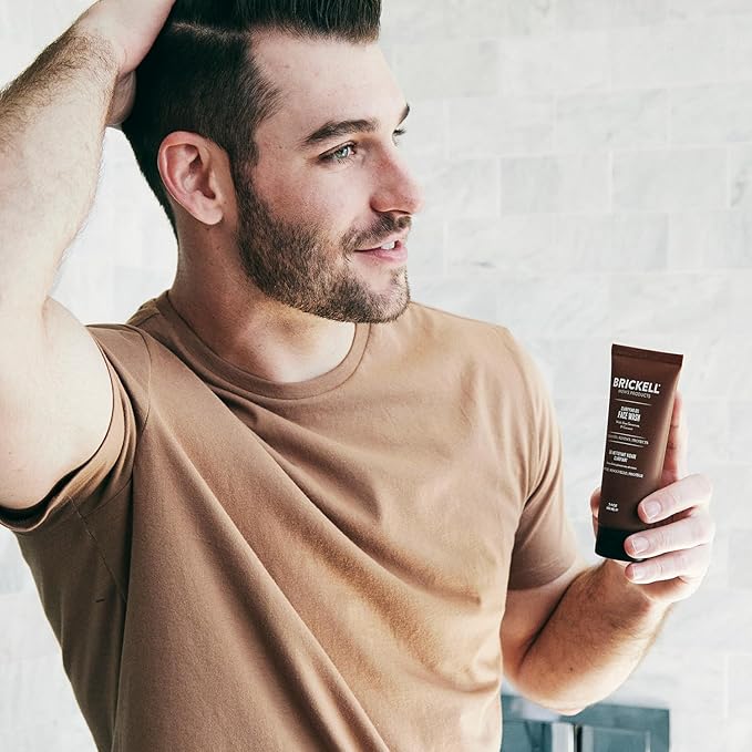 Brickell Men's Clarifying Gel Face Wash for Men, Rich Foaming Daily Facial Cleanser Formulated With Aloe, Geranium and Coconut, 3.4 Ounce