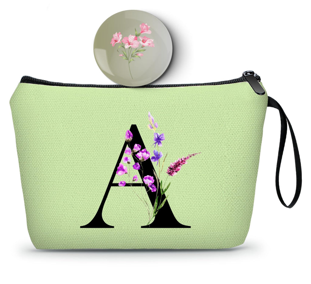 A-Z personalized gifts for women,Initial cosmetic bag with Mirror, D — 기타