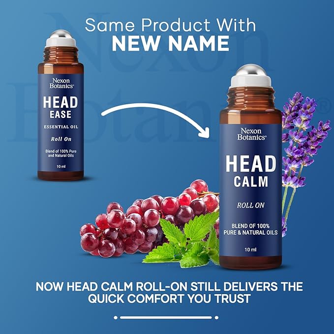 Head Calm Essential Oil Roll-On 10 ml for Migraine & Headache Relief
