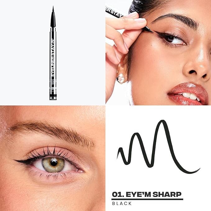 Sacheu Liquid Eyeliner STAY-N, Longwear, Smudge-Proof, Eye’m Sharp, Black