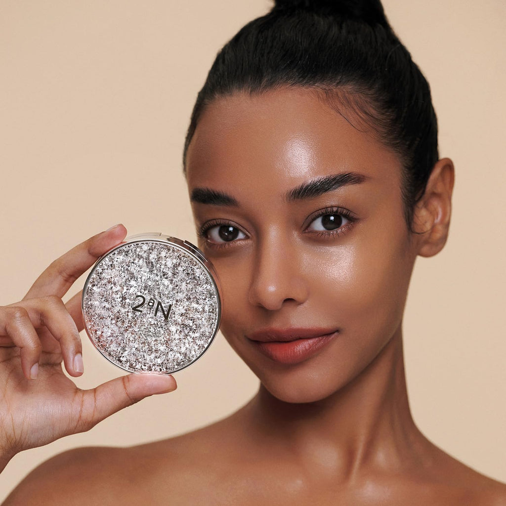 2aN Gleaming Tension Cushion Foundation Pact #25 Sand Beige, Korean Cushion Foundation Makeup, Lightweight & Buildable Coverage with Ceramides and Centella Asiatica (0.45 oz)