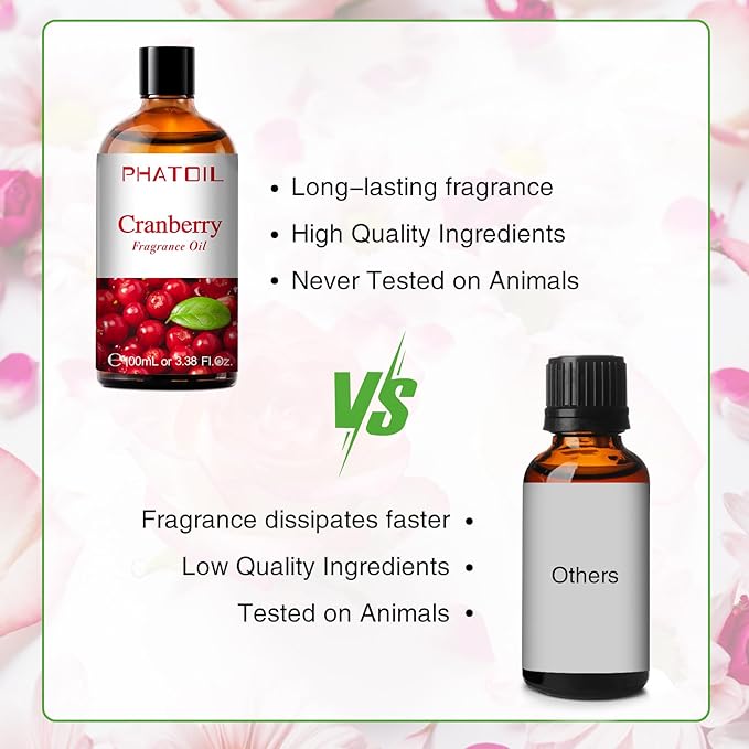 PHATOIL Cranberry Fragrance Oil for Diffuser Aromatherapy 3.38FL.OZ