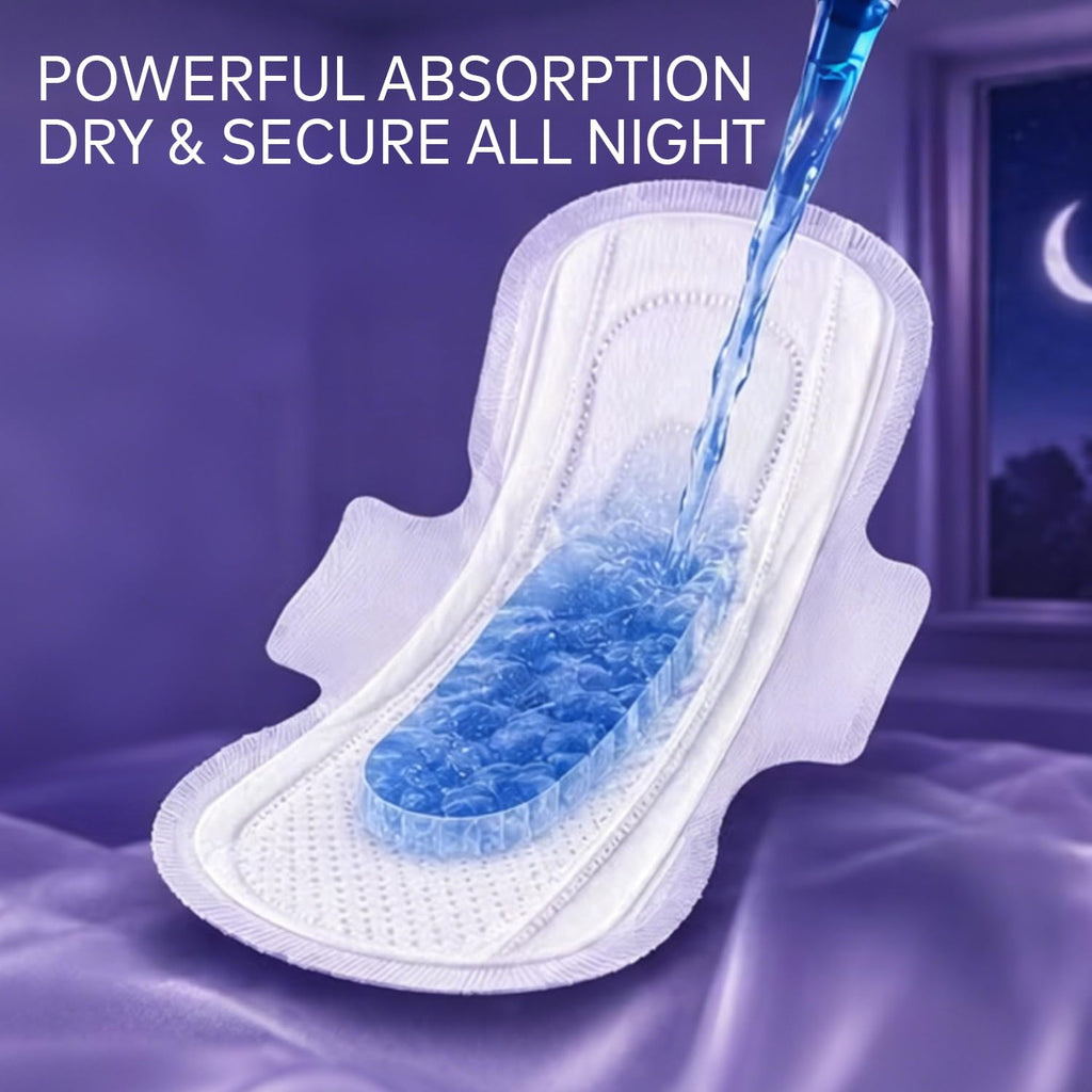 MODAL Extra Heavy XL Overnight Pads, Real Mulberry Silk,16.5 Inch, 16 ct