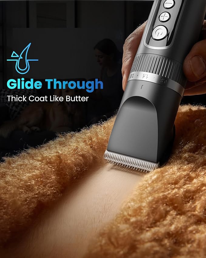 kurtmark Dog Clippers for Grooming Thick Hair, 36V Electric Corded Dog Grooming Kit, 10ft 3-Speed Sheep Shears, Heavy Duty Pet Hair Trimmer with Storage Case for All Coats & Breeds