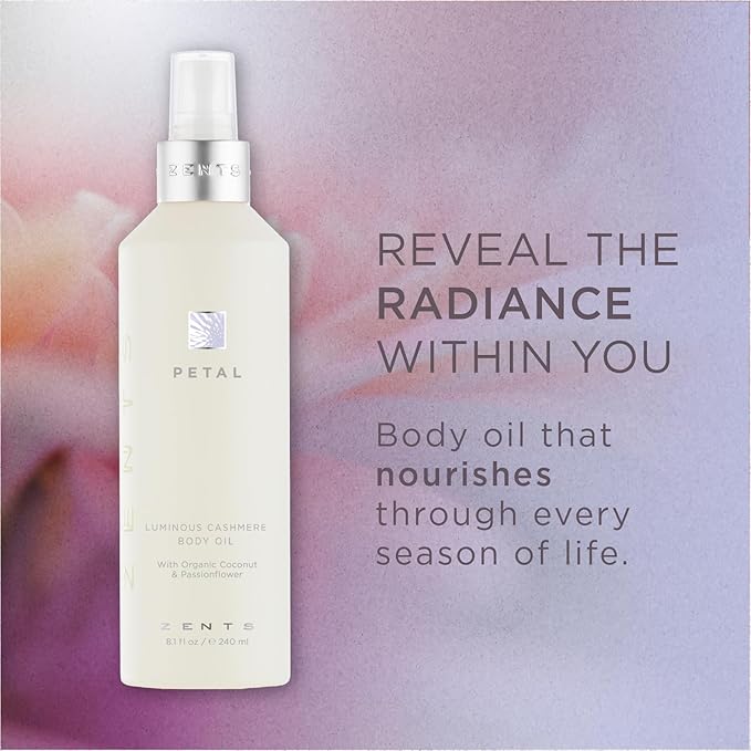 Zents Luminous Cashmere Body Oil (Petal Fragrance) 8 fl oz