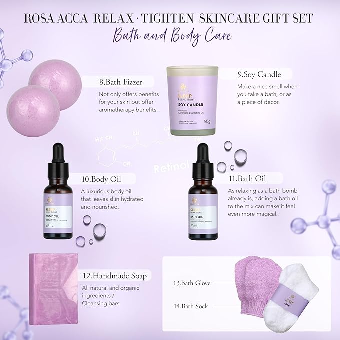 Gifts for Women, 30Pcs Lavender Skin Care Gift Set for Women, Bath & Body Gifts Basket Set, Home Spa Self Care Gift, Essential Oil, Anniversary, Face Serum, Pampering Gift, Birthday, Christmas, Wife