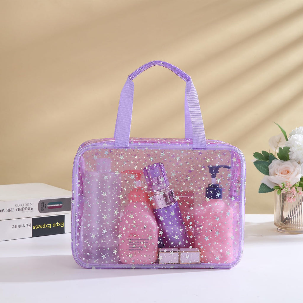 Yaopeing 2Pcs PVC Clear Makeup Bag Cosmetic Case Travel Toiletry Bags